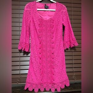 Laundry by Shelli Segal hot pink Crochet Dress